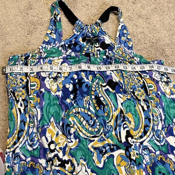 Ellen Tracy Women's Floral Maxi Dress Size S Halter Shark Bite Hem Stretch Boho - Picture 10 of 16